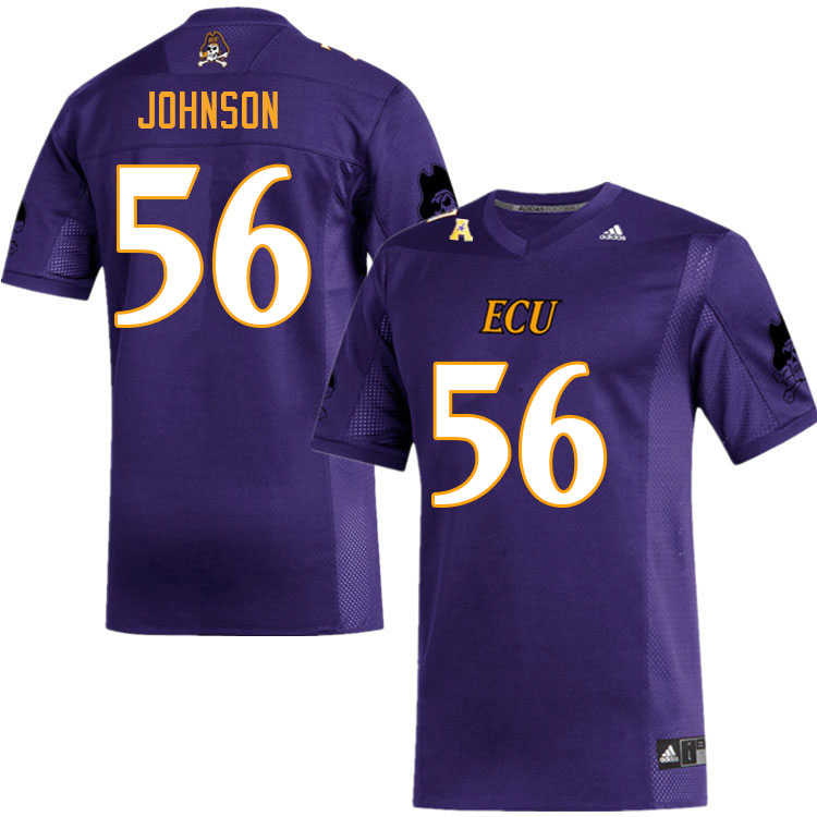 Men #56 D'Anta Johnson ECU Pirates College Football Jerseys Sale-Purple - Click Image to Close